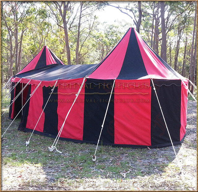 Double Tudor Pavilion Red & Black Side View