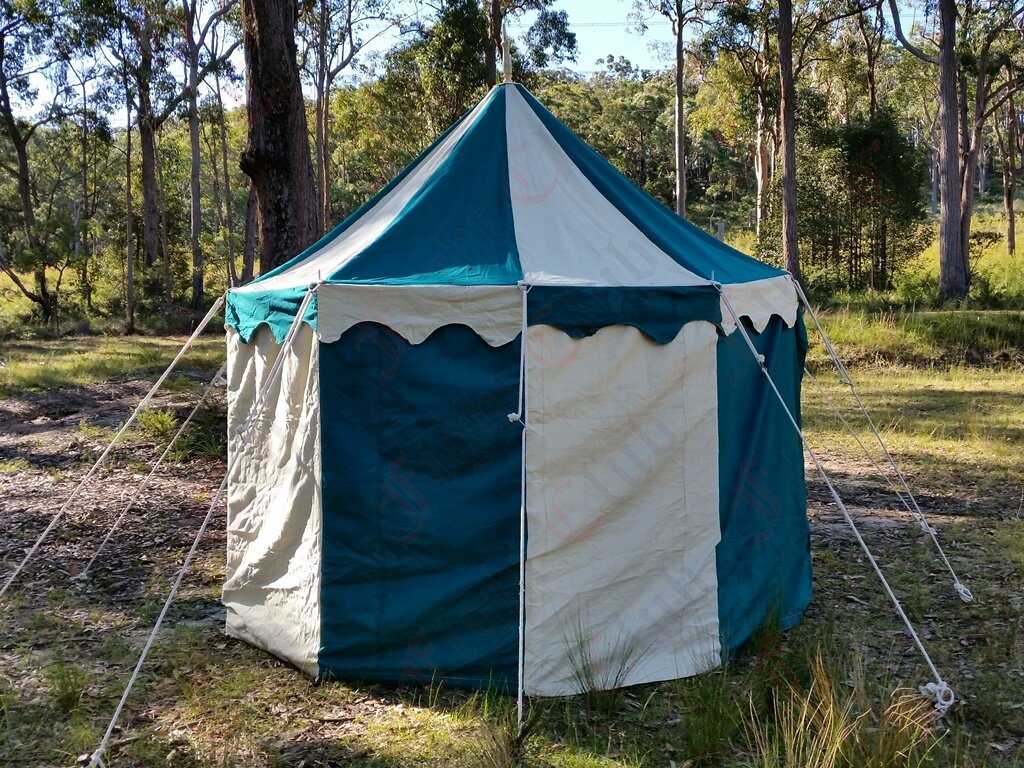 Green + White Pavilion - Striped Round Tent (3m diameter)