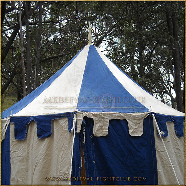 Blue & White Pavilion - Striped Round Tent (3m diameter) Roof