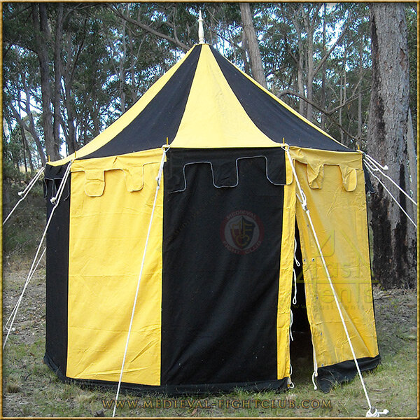 Pavilion - Striped Round Tent (3m diameter) Alternate Angle