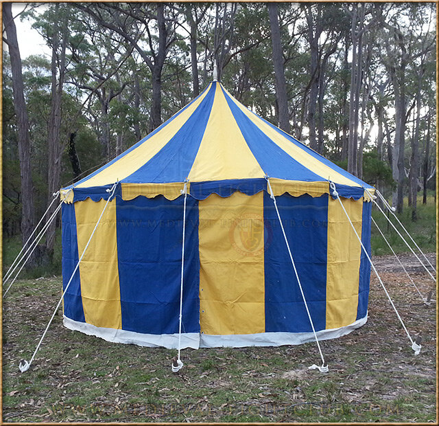 Blue+Yellow Pavilion - Striped Round Tent (5m diameter)